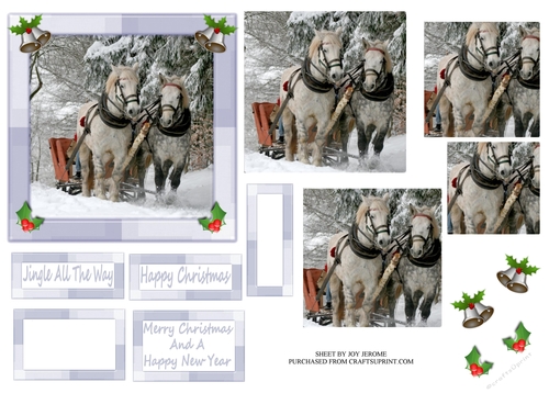 JJ CHRISTMAS HORSES SLEIGH RIDE 5X5 PYRAMAGE