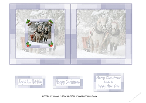 JJ CHRISTMAS HORSES SLEIGH RIDE 5X5 INSERT