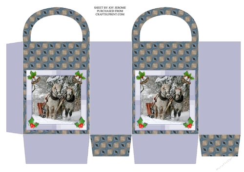 JJ CHRISTMAS HORSES SLEIGH RIDE GIFT BAG