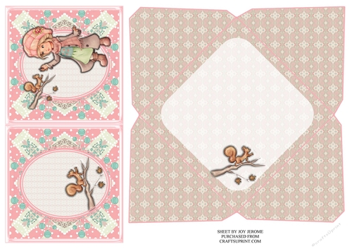  JJ COSY WINTER CUTIE 4X4 CARD AND ENVELOPE