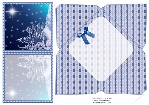JJ BLUE CHRISTMAS 1 4X4 CARD AND ENVELOPE