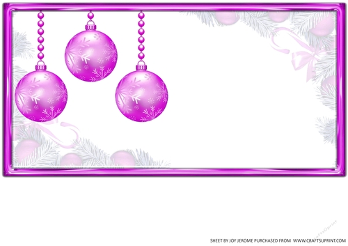 JJ CHRISTMAS SOFT FUCHSIA BAUBLES 6X6 INSERT