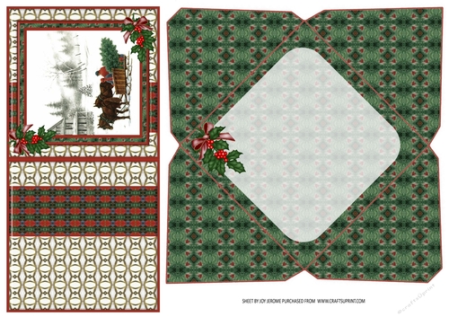 JJ CHRISTMAS BRINGING HOME THE TREE 4X4 CARD AND ENVELOPE