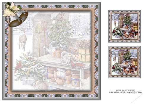 JJ THE CHRISTMAS POTTING SHED 8X8 INSERT BLANK