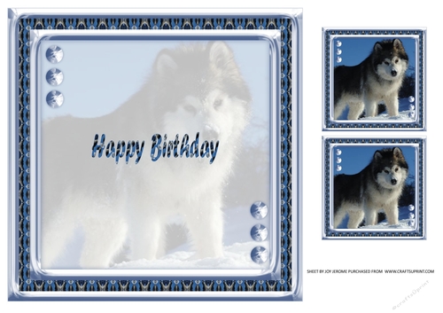 JJ LOVE MY ALASKAN MALAMUTE 8X8 2 INSERT HAPPY BIRTHDAY
