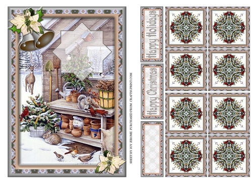 JJ THE CHRISTMAS POTTING SHED A5 WITH TEA BAG TILES