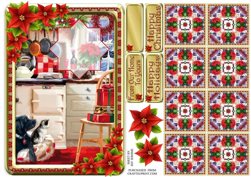 JJ THE CHRISTMAS KITCHEN A5 TEA BAG CARD