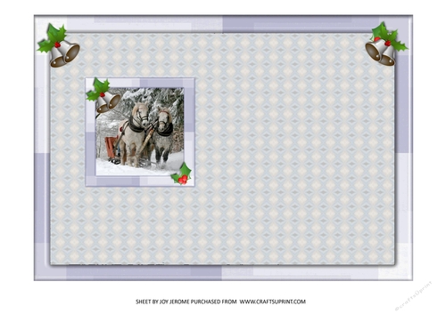 JJ CHRISTMAS HORSES SLEIGH RIDE 5X7 INSERT BLANK