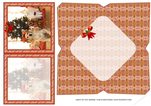 JJ PETS LOVE CHRISTMAS TOO 4X4 CARD AND ENVELOPE