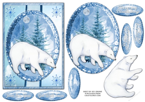 JJ WINTER WHITE POLAR BEAR BIRTHDAY OR CHRISTMAS 5X7