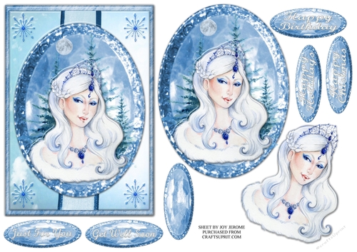JJ WINTER WHITE SNOW QUEEN BIRTHDAY OR CHRISTMAS 5X7