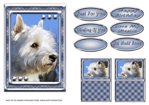 JJ LOVE MY DOG WEST HIGHLAND TERRIER OR WESTIE 5X7