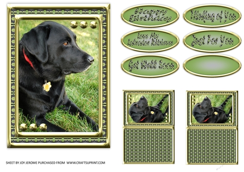 JJ LOVE MY DOG LABRADOR RETRIEVER 5X7 BLACK.
