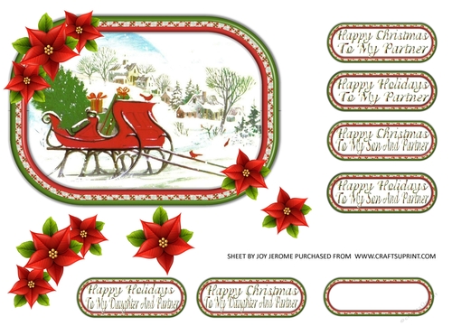  JJ CHRISTMAS SLEIGH HAPPY CHRISTMAS-HOLIDAYS 7X5 VARIOUS PARTNERS