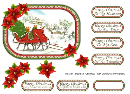 JJ CHRISTMAS SLEIGH HAPPY CHRISTMAS 7X5 VARIOUS FAMILY