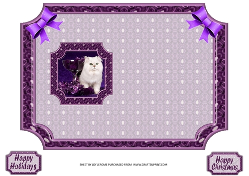 JJ PETS LOVE CHRISTMAS TOO SNOW WHITE CAT 5X7 INSERT