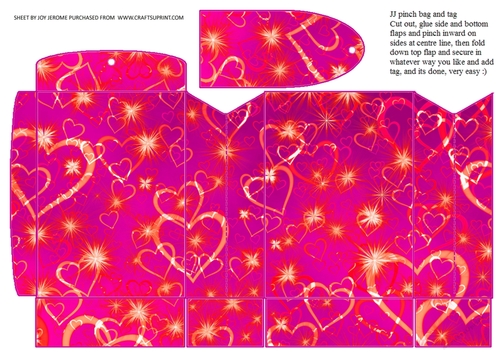 JJ CERISE HEARTS PINCHBAG AND TAG