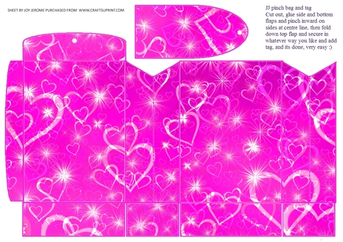 JJ PINK HEARTS PINCHBAG AND TAG