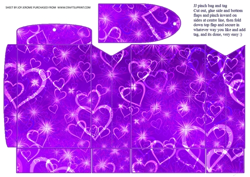 JJ PURPLE HEARTS PINCHBAG AND TAG