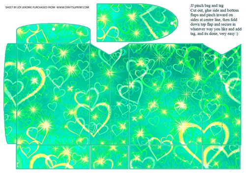  JJ TURQUOISE HEARTS PINCHBAG AND TAG