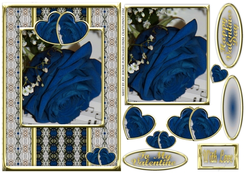 JJ VALENTINE DUSKY BLUE ROSE A5