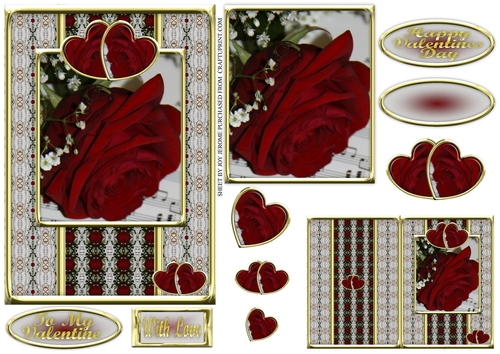 JJ VALENTINE RED ROSE 5X7