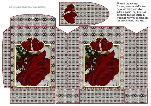 JJ VALENTINE ROSE RED PINCHBAG AND TAG1