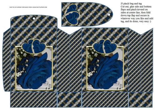 JJ VALENTINE ROSE DUSKY BLUE PINCHBAG AND TAG2
