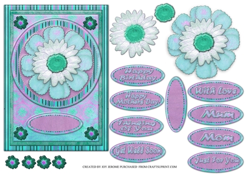 JJ MOTHERS DAY OR BIRTHDAY AND MORE LILAC TEAL 5X7