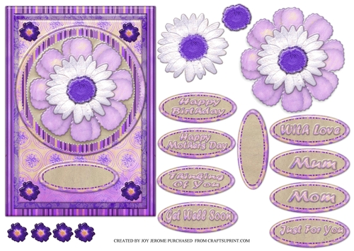 JJ MOTHERS DAY OR BIRTHDAY AND MORE PURPLE 5X7