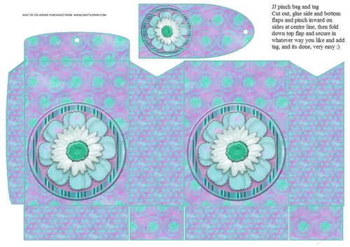 JJ MOTHERS DAY OR BIRTHDAY AND MORE LILAC TEAL PINCHBAG AND TAG