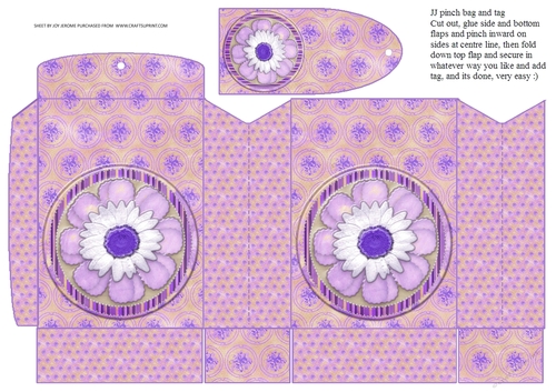 JJ MOTHERS DAY OR BIRTHDAY AND MORE PURPLE PINCHBAG AND TAG