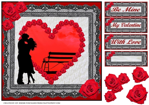 JJ VALENTINE SILHOUETTE AND LACE 8X8