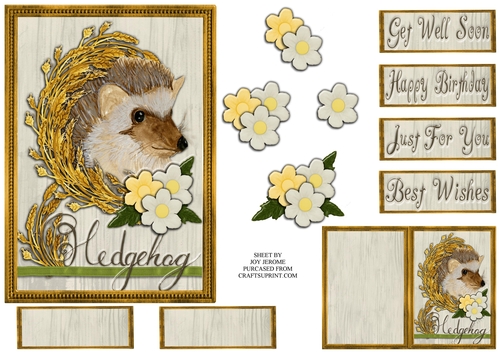 JJ COUNTRY CAPERS 5X7 HEDGEHOG