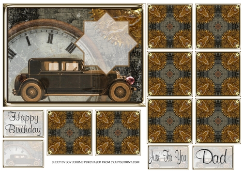 JJ DAD BIRTHDAY TEA BAG CARD SHEET 7X5