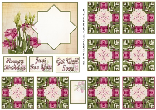 JJ PINK FLOWERS A6 TEA BAG CARD 2