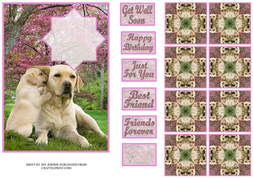 JJ LABRADOR 5X7 TEA BAG CARD