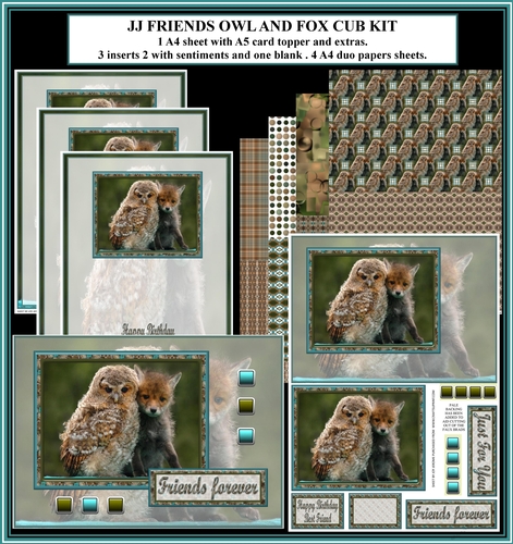 JJ FRIENDS FOREVER OWL AND FOX CUB KIT