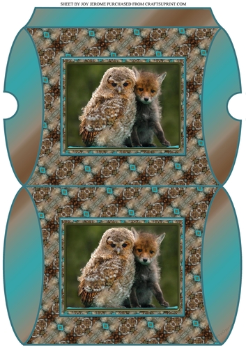 JJ FRIENDS FOREVER OWL AND FOX CUB PILLOW BOX