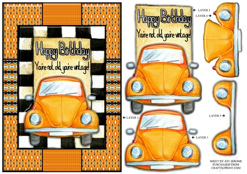  JJ NOT OLD BUT VINTAGE A5 BIRTHDAY CAR YELLOW