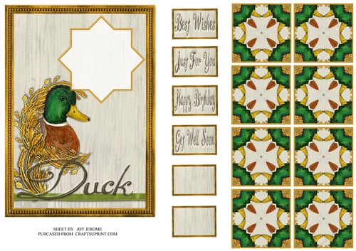 JJ COUNTRY CAPERS DUCK 5X7 TEA BAG CARD