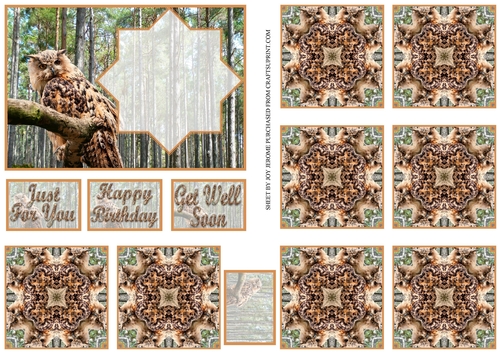 JJ OWL 1 A6 TEA BAG CARD