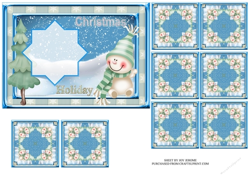 JJ CUTE SNOWMAN 1 7x5 TEA BAG CARD