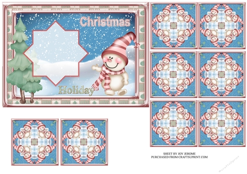 JJ CUTE SNOWMAN 2 7x5 TEA BAG CARD