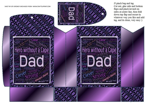 JJ DAD HERO WITHOUT A CAPE PINCH BAG AND TAG