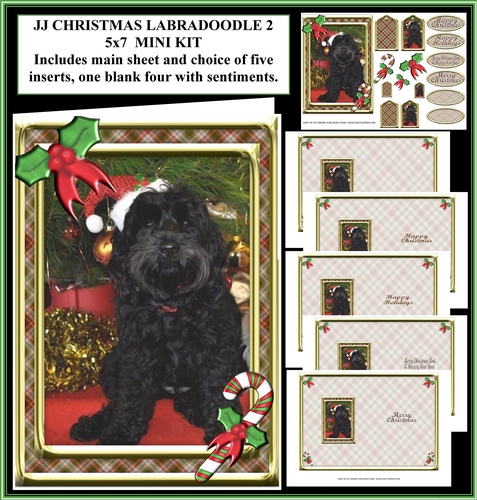  JJ LABRADOODLE CHRISTMAS 2 5X7 MINI KIT