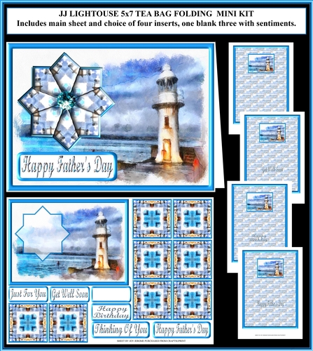 JJ LIGHTHOUSE TEA BAG 7X5 FATHERS DAY BIRTHDAY AND MORE MINI KIT