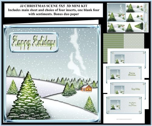 JJ CHRISTMAS SCENE 5X5 3D DECOUPAGE MINI KIT
