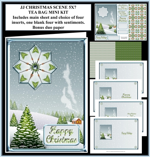 JJ CHRISTMAS SCENE 5X7 TEA BAG MINI KIT