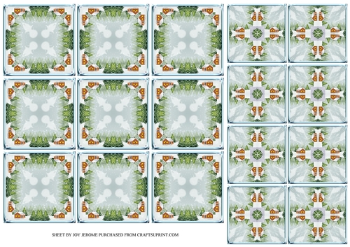  JJ CHRISTMAS SCENE EXTRA TEA BAG CARD SHEET
